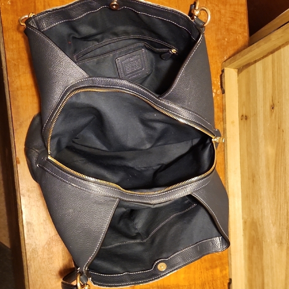 Coach Hallie Denim Shouldet Bag With Painted Floral - Picture 13 of 16